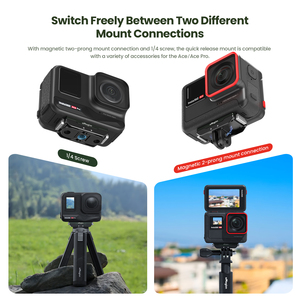 AMagisn Metal manyetik Quick Release taban üst kapak ile 1/4 vida için Insta360/DJI OSMO/git Pro eylem kamera yatağı aksesuarları - Product Image 3