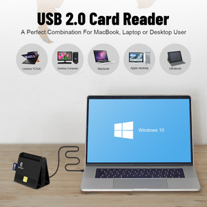 ZOWEETEK USB Lector de tarjetas bancarias Pago Todo en uno SD TF Lector de tarjetas de memoria ISO 7816 EMV ATM IC ID SIM Lector de tarjetas de crédito Escritor - Product Image 3