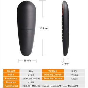 G30S 2.4GHz USB Wireless Air Mouse With Learning <strong>Keys</strong> Voice Remote <strong>Control</strong> <strong>Keyboard</strong> With Gyro - Product Image 6