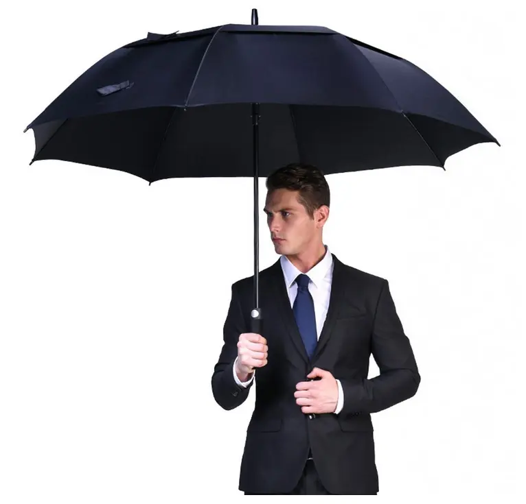 Ombrelli da golf di marca da 30 pollici di grandi dimensioni standard ombrello da golf personalizzato promozionale con manica antivento con stampa del logo
