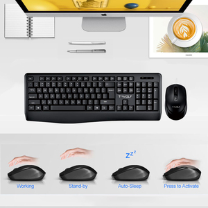 Factory Service Waterproof Ergonomics Wireless 104 Keys <strong>Keyboard</strong> Mouse Set Office PC <strong>Computer</strong> Typewriter Notebook Desktop Use