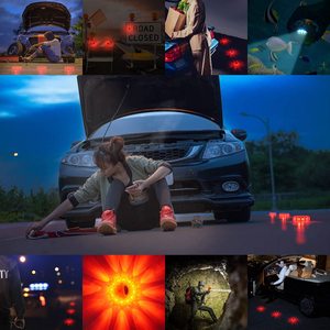 15 LED yuvarlak acil trafik uyarı ışığı hoparlör işaret su geçirmez manyetik Led yol Flare kamyon tekneler için 9 yanıp sönen modu - Product Image 4