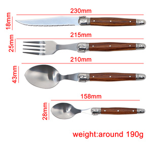 24 cái không gỉ dao kéo bít tết dao thực phẩm ngã ba súp trà muỗng sáng đánh bóng Flatware phương Tây Bộ đồ ăn - Product Image 4