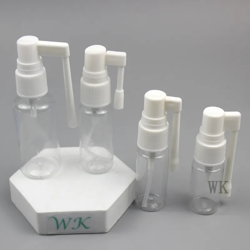 Spray nasal de plástico para rinite, frasco transparente vazio para spray antialérgico com ponta pontiaguda, 5ml, 10ml, 20ml e 30ml, atacado