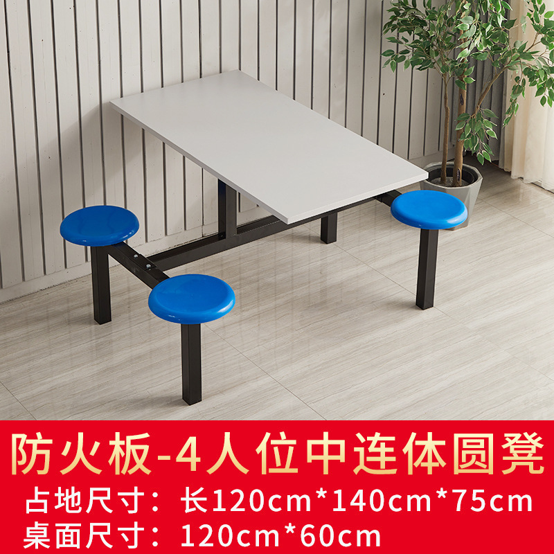 Mesa de comedor para 4 personas con panel ignífugo y construcción de una sola pieza
