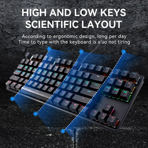 Teclado mecánico con diseño ruso, caja personalizada, interruptor de idioma con logotipo, LED RGB, 87 teclas, Teclado mecánico para juegos para escritorio