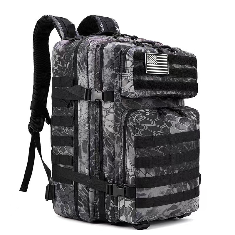 Black American flag with python pattern