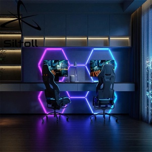 Luce esagonale con griglia a soffitto con dettagli rgb Garage esagrid luce esagonale lampada da soffitto per Bar da palestra - Product Image 4
