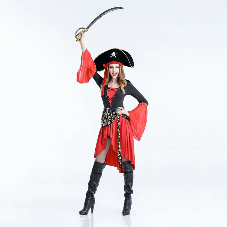 High quality roleplay party adult fancy dress pirate cosplay costumes halloween outfit