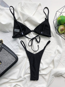 Custom Package Brazilian Pure Color <strong>Micro</strong> Two-Piece <strong>G</strong>-<strong>String</strong> Beautiful Sexy Bikini - Product Image 3