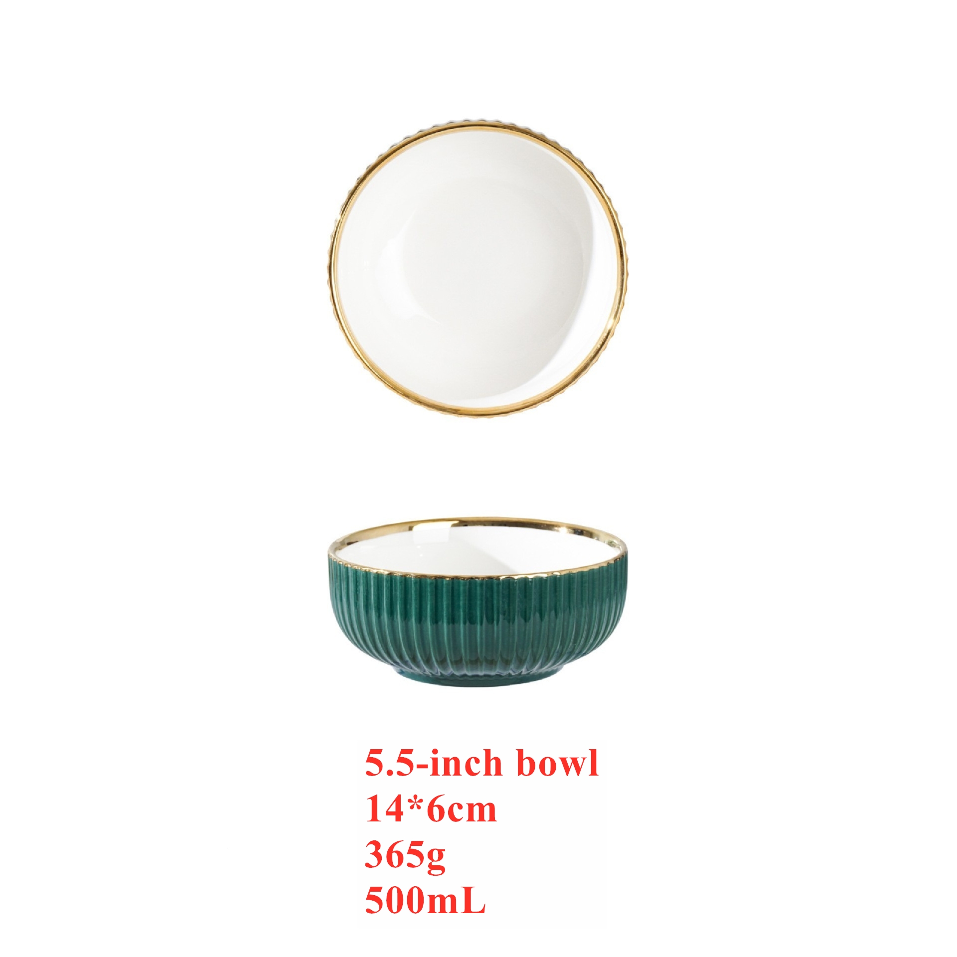 green 5.5-inch bowl