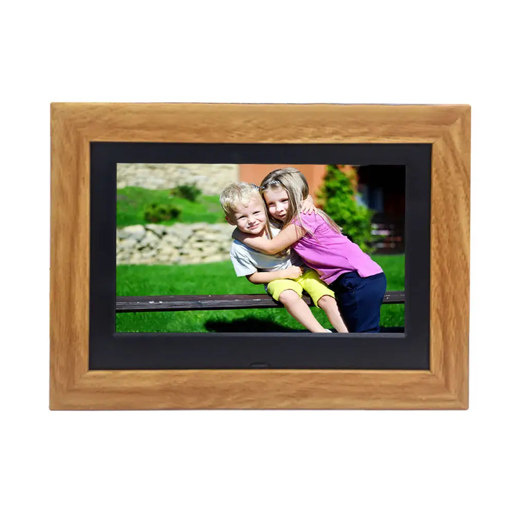 2024 DPF-W7001 Nieuwe Kerst Cadeau Lcd Led 7 Inch Hout Effect Mp3 Mp4 Digitale Fotolijst