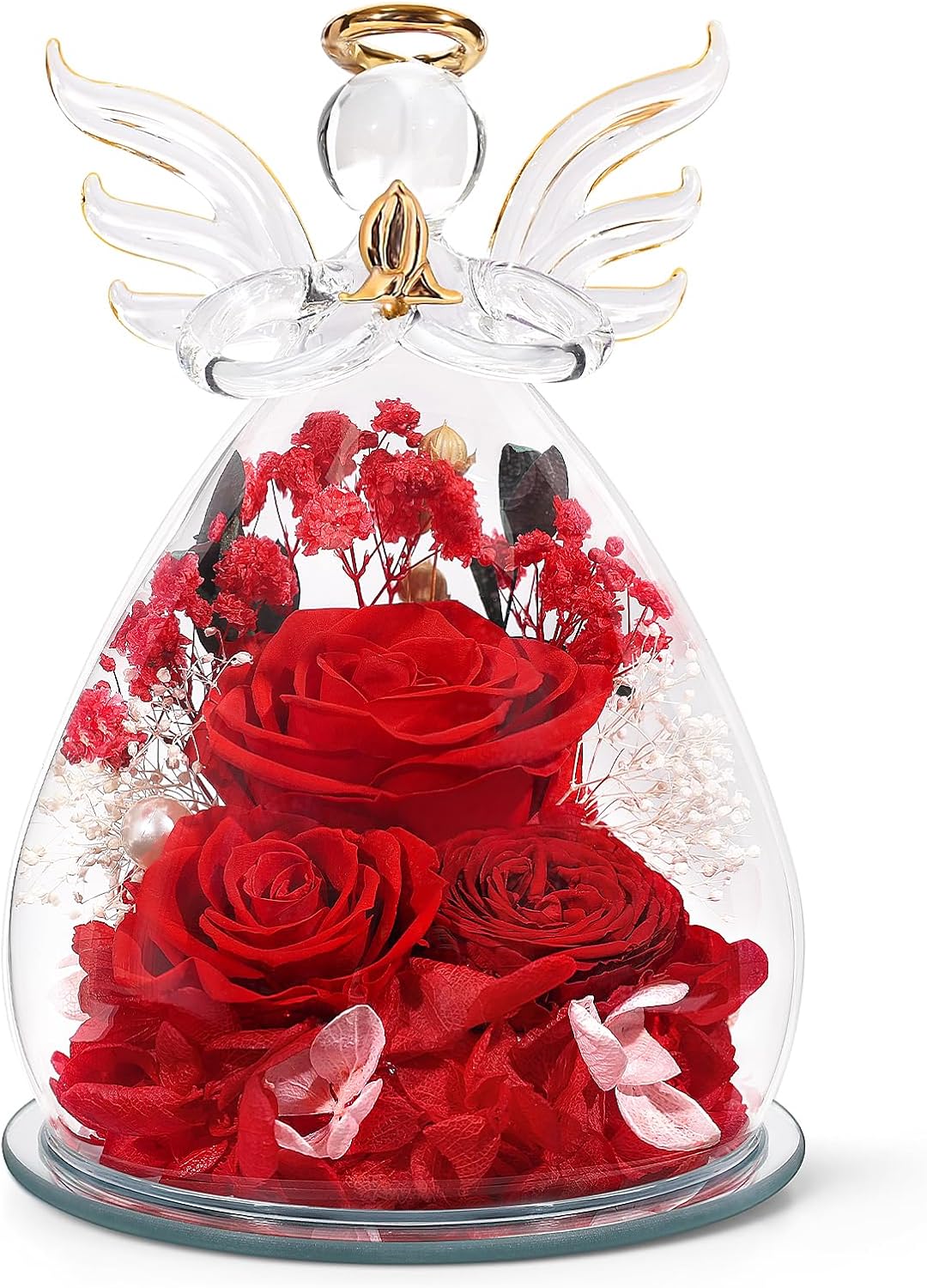 Rouge-rose-austin-bébé souffle-hortensia
