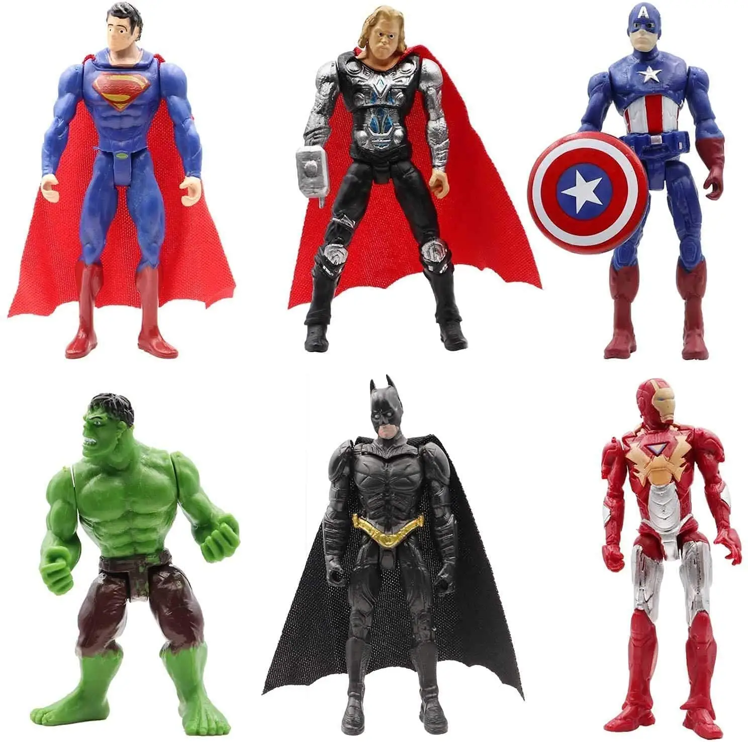 Figuras de superhéroes personalizadas, juguetes de PVC en 3D de plástico, OEM