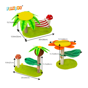 Famipet定制批发新设计小猫攀爬塔花猫树带刮擦柱 - Product Image 3