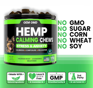 OEM 170 masticables suaves para aliviar la ansiedad y el estrés, golosinas para perros, sabor a carne de pato, soporte calmante de cáñamo, masticable para relajación de perros - Product Image 3