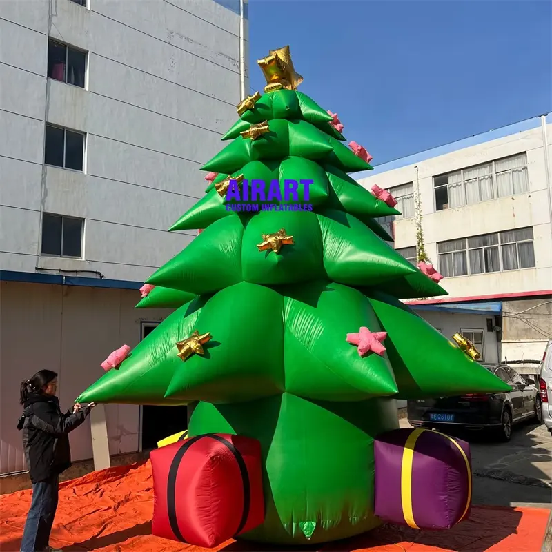 خارج حديقة تزيين ضخمة شجرة كريسماس قابلة للنفخ زخرفة الدعائم لعيد الميلاد النشاط الاحتفال