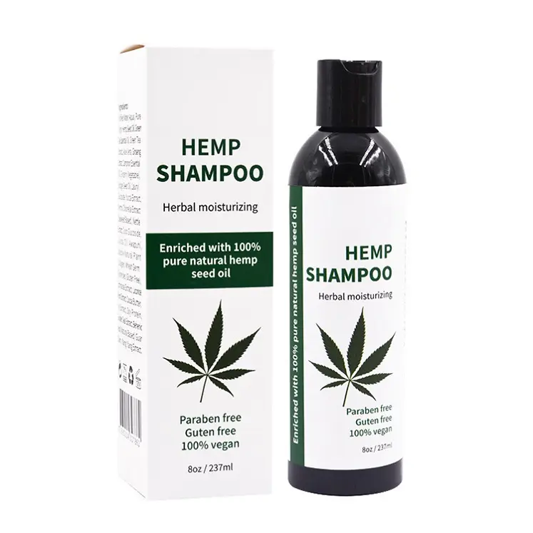 Shampoo e condicionador para cabelo preto, óleo de semente de cânhamo Cbd orgânico de marca própria, crescimento natural puro do cabelo