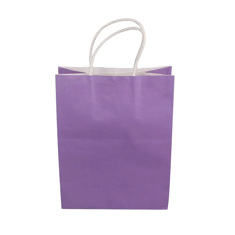 Personalized Colour Kraft Paper Packaging Bag With Handle