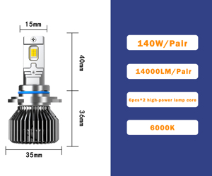 Đồng kép <span class=keywords><strong>H1</strong></span> H3 H7 H11 9005 9006 9012 140W 14000lm Led xe đèn pha Bóng đèn 9-32V chùm cao Ánh sáng chùm thấp ánh sáng Sương Mù Ánh Sáng - Product Image 2