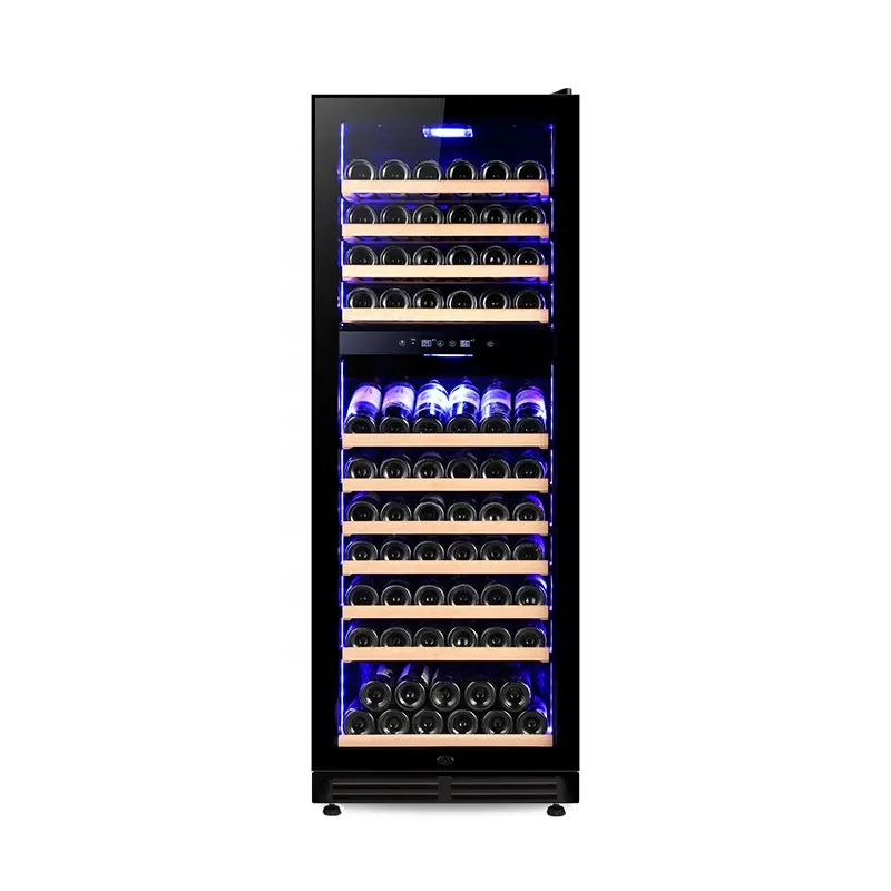 Suojiufu — réfrigérateur à vin rouge intelligent en métal, frigo avec porte en verre, meuble, 99 bouteilles, double Zone