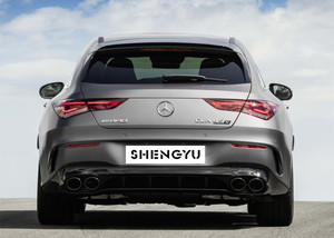 Benz CLA class W118 için vücut kiti grille AMG tarzı ön ve arka tampon ızgara ve yan etek ile dahil - Product Image 5