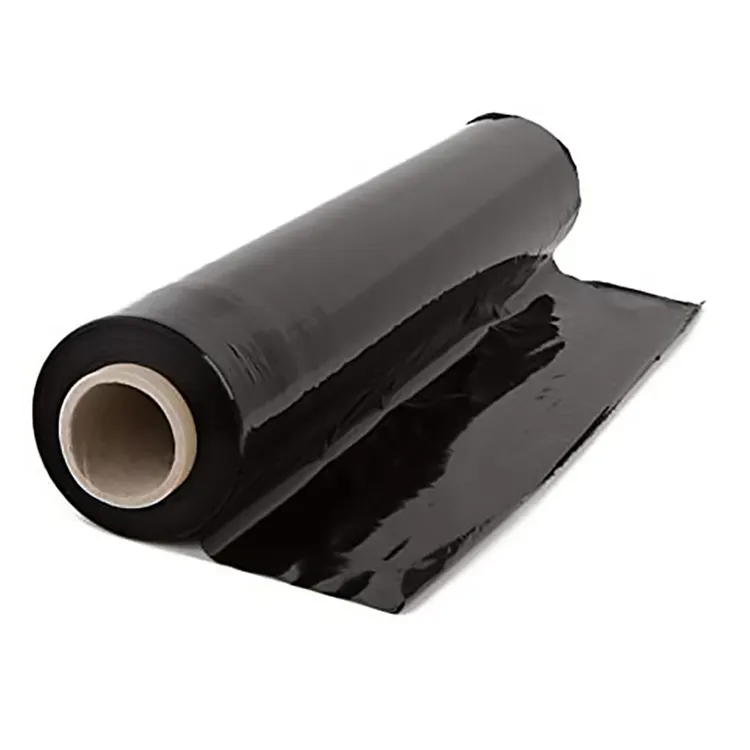 Rollos de película de plástico negro elástica, alta dureza, LLDPE, fabricante de China