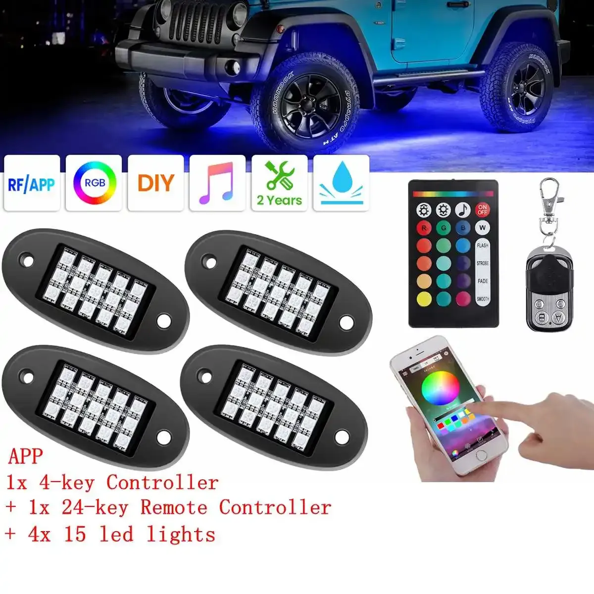 APP 2xTélécommande 4xlampe