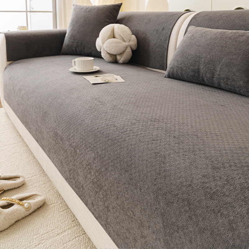 Tapis imperméable en polaire Cloud-Feel de couleur unie TR - Gris foncé