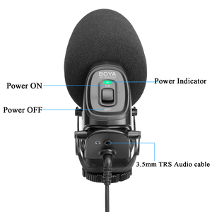 BOYA BY-BM3031-Micrófono de escopeta de vídeo cardioide profesional, con entrada de 3,5mm para grabadora de cámara DSLR Universal - Product Image 3