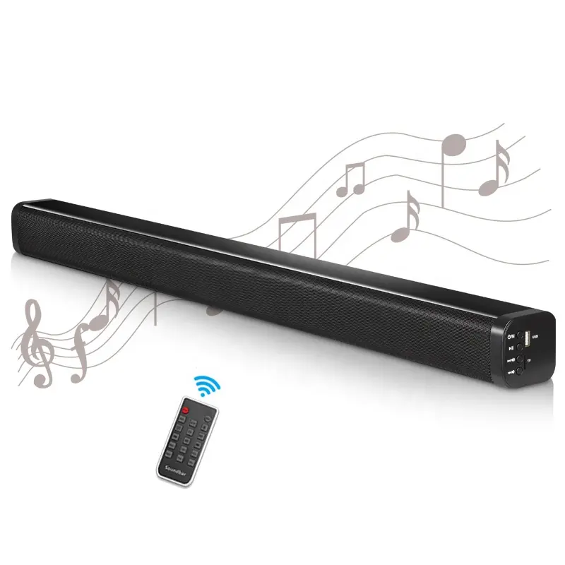 저렴한 가격 얇은 에코 벽 사운드 2.1 채널 홈 오디오 사운드 바 시스템 홈 시어터