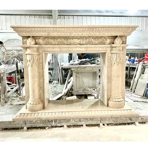 Kunden spezifische Wohnzimmer Dekoration Marmor Stein Kamin Einfassung Hand geschnitzte Naturstein Marmor Kamin Innen Wohnkultur - Product Image 5