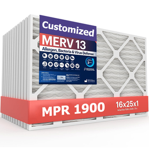 16x25x1 Merv 13面板空气过滤器静电褶空调暖通空调过滤器更换家用交流炉空气过滤器 - Product Image 1