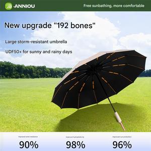 定制Logo素色全自动多罗纹折叠伞防紫外线防晒防雨防风旅行伞 - Product Image 2
