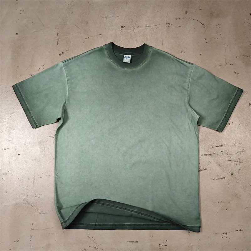 여름 힙합 사용자 정의 로고 넥타이 염색 면 특대 스트리트웨어 편지 인쇄 두 가지 색상 일치 남성 티셔츠