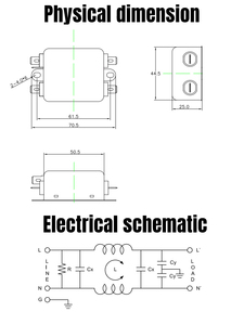 Chất lượng cao 110V/250V 10A Single-phase EMI Lọc nhanh-on thiết bị đầu cuối lọc đầu vào bộ lọc điện cho biến tần - Product Image 4