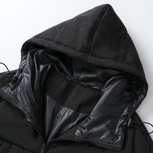 Factory OEM <strong>Design</strong> Zip up Winter Black Double Size Wearable Woman Padded Hooded Coat With <strong>Elastic</strong> Drawing <strong>String</strong> - Product Image 4