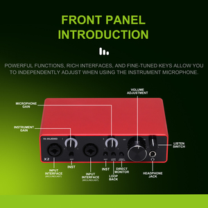 Tarjeta de sonido de estudio, tarjeta de grabación, interfaz de Audio USB, PC, tarjetas de sonido profesionales - Product Image 4