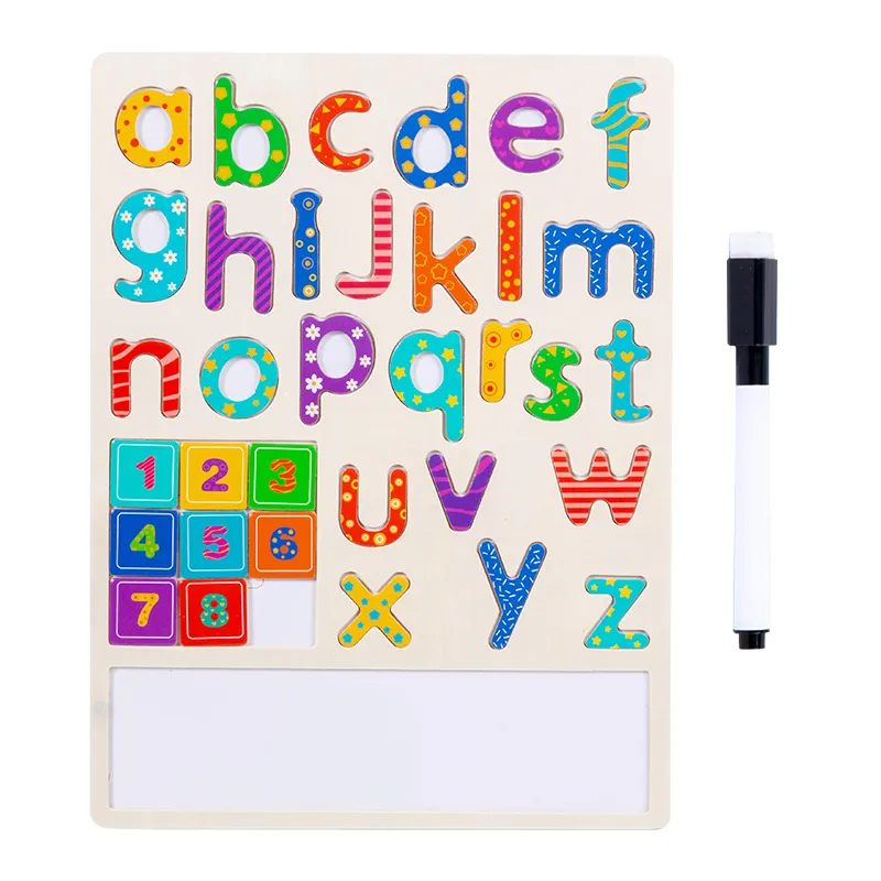 子供3Dナンバーパズル木製ボードおもちゃ大文字ブロックセット教育用ライティングボードおもちゃ