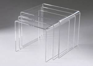 Nesting Lucite Coffee <strong>Table</strong> Modern Clear Acrylic Side <strong>Table</strong> <strong>3</strong> Pack <strong>Table</strong> <strong>Set</strong> - Product Image 4