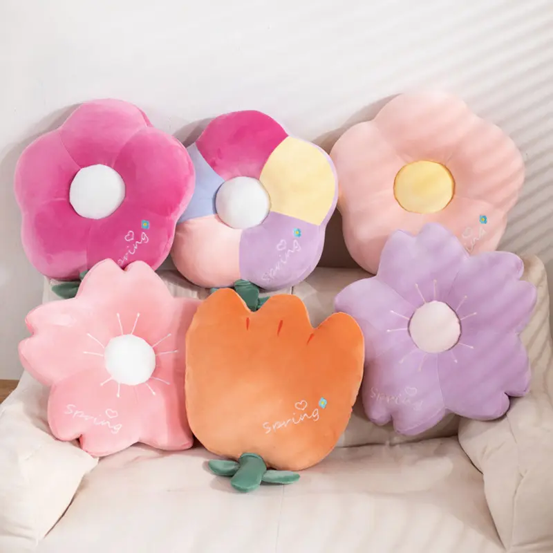 Sıcak satış yumuşak sevimli çiçek yastık çiçek peluş oyuncak dolması bitki kız için kanepe yastığı oda dekorasyon doğum günü hediyesi