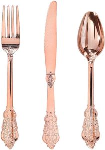 Hot <strong>Selling</strong> Sliverware Set Gold Plastic Cutlery <strong>Flatware</strong> Perfect Utensils for Parties Spoon Fork Knife