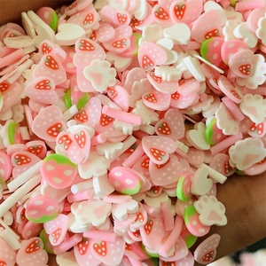 100g/bag Pink Heart Strawberry <strong>Mixed</strong> Slices Polymer <strong>Clay</strong> 3D Craft Slime Slices Diy Dolls for Mobile Phone Case Decorations - Product Image 3