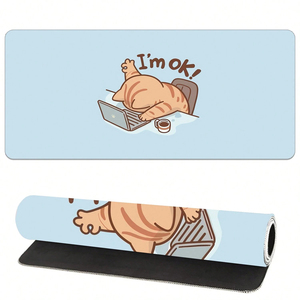 Cute Cat <strong>Mouse</strong> Pad With Anti-Slip Base, &quot;I'm OK Cat&quot; Design for Office &amp; Home <strong>Use</strong>, Fits Laptops, <strong>Computers</strong>, and <strong>Keyboards</strong> - Product Image 1