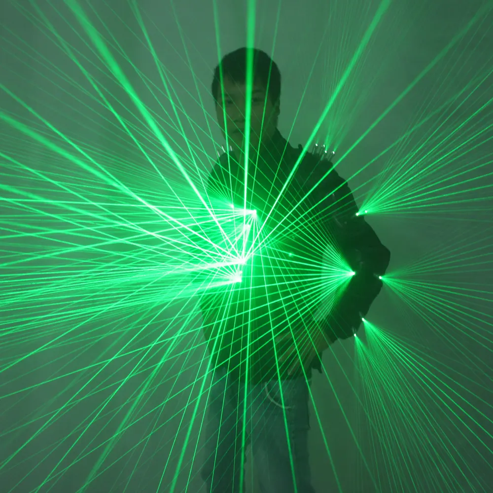 Abiti Unisex LED con gilet Laser verde 532nm set di abbigliamento da ballo da discoteca abbigliamento da festa