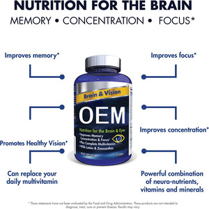 Factory <strong>Brain</strong> <strong>and</strong> Vision Supplement 120 Tablets to Enhance <strong>Memory</strong> <strong>and</strong> <strong>Improve</strong> Vision for Adults - Product Image 3