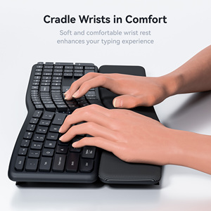 AMZ Hot Sale Rechargeable Wireless <strong>Keyboard</strong> Mute Silent Split <strong>Computer</strong> Office Ergo Ergonomic Mouse and <strong>Keyboard</strong> with Palm Rest - Product Image 3