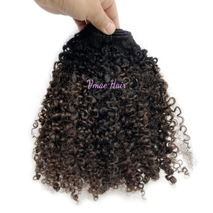 Vmae mongolian Remy RAW weft Afro coily Kinky ไฮไลท์สี balayage 3A 3B 3C 4B หยิก4C Afro ผมหยิกมนุษย์ - Product Image 5