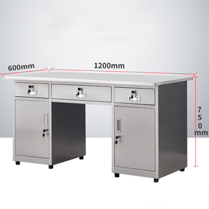 3 Schubladen Tisch mit zwei Computer Stauraum Schreibtisch Büro Moderne Computer tische - Product Image 1