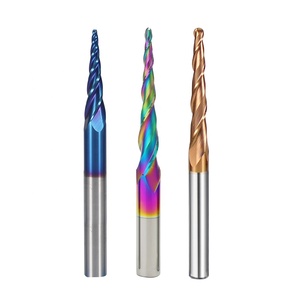 Hrc55 đồng tráng cacbua phay cắt chế biến gỗ cứu trợ <span class=keywords><strong>CNC</strong></span> công cụ vonfram thép côn bóng-end phay cắt - Product Image 6